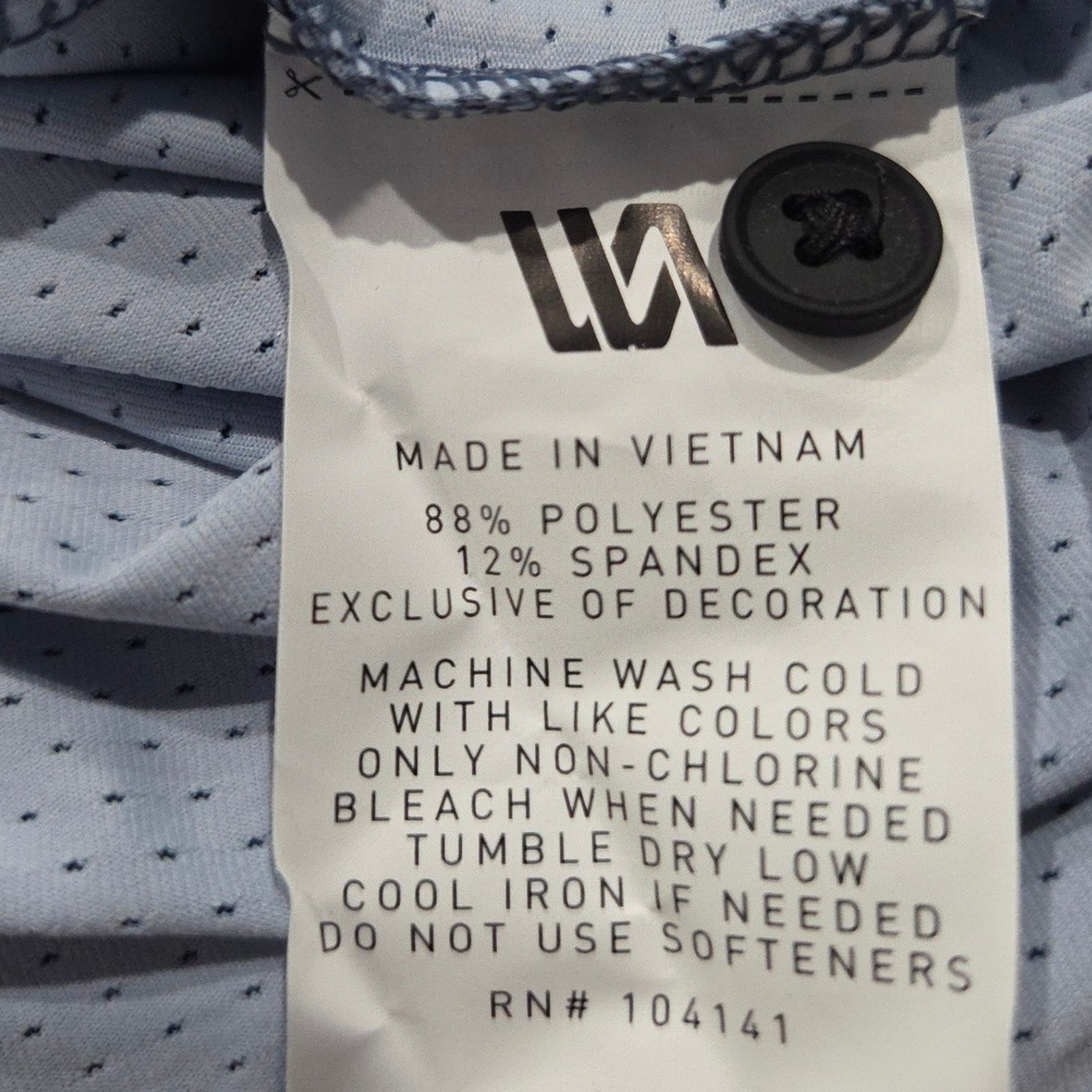 VRST Golf Polo Mens Small Blue White Shirt Bunker Lines Mesh Performance NWT - Picture 7 of 8